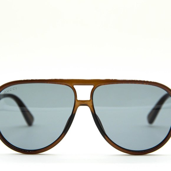 NEW GUCCI GG0935S 007 BROWN BLUE PILOT AUTHENTIC MEN SUNGLASSES 60-12-145 - Picture 10 of 11